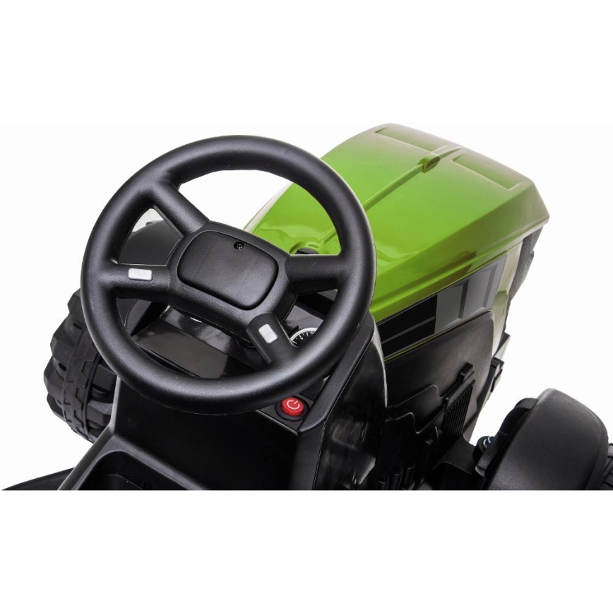 Elektro-Traktor mit Anhänger 2x30W/7000 mAh schwarz/grün + Fernbedienung