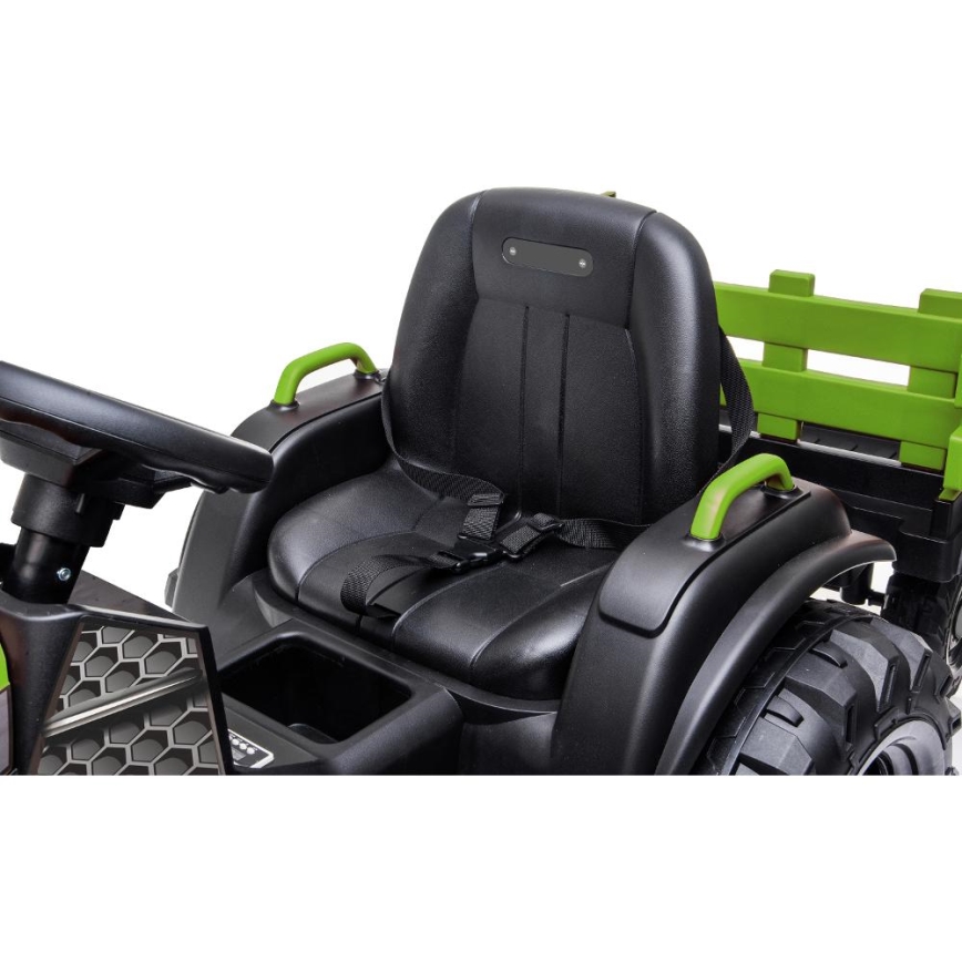 Elektro-Traktor mit Anhänger 2x30W/7000 mAh schwarz/grün + Fernbedienung