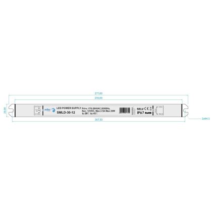 Elektronischer LED-Transformator DRIVER 30W/230V/12V IP67