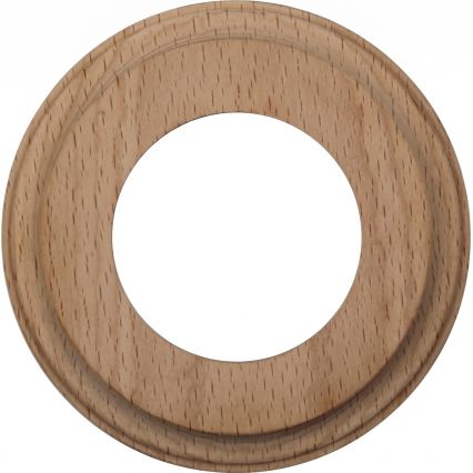 Elhard - Keramik-Retro-Steckdose für den Hausgebrauch mit Rahmen 230V schwarz/helles Holz