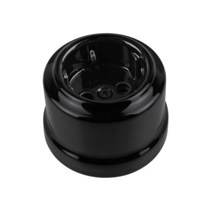 Elhard - Keramik‑Retro‑Wandsteckdose SCHUKO 230 V, schwarz