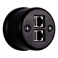 Elhard - Keramische Retro-Datendose 2xRJ45 schwarz
