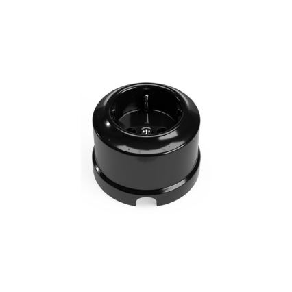 Elhard - Keramische Retro-Haussteckdose 230 V, schwarz