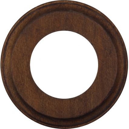 Elhard - Keramische Retro-Wandsteckdose mit Rahmen 230V schwarz/dunkles Holz