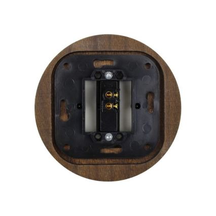 Elhard - Keramischer Retro-Einfachschalter mit Rahmen č. 1 schwarz/dunkles Holz