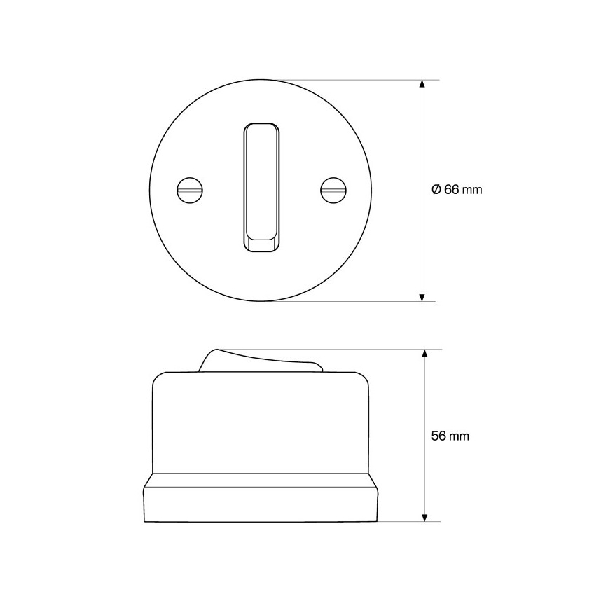 Elhard - Keramischer Retro-Einfachschalter Nr. 1 schwarz