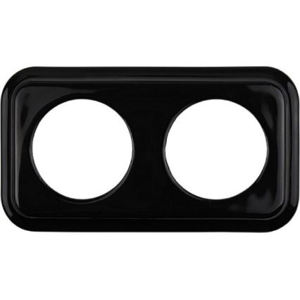 Elhard - Keramischer Retro-Einpolschalter Nr. 1 und SCHUKO-Steckdose 230 V mit Rahmen, schwarz