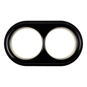 Elhard - Keramischer Retro-Schalterrahmen, 2-fach, schwarz