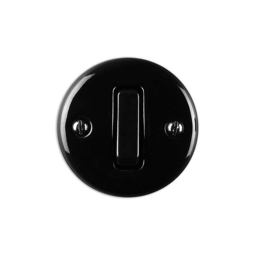 Elhard - Keramischer Retro-Treppenlichtschalter Nr. 6 schwarz