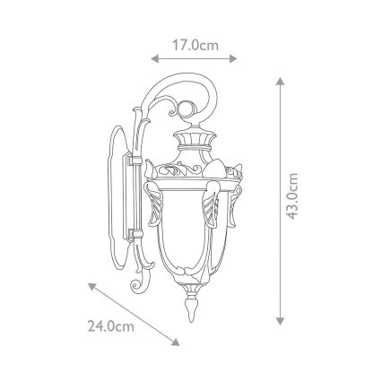 Elstead - Auβen-Wandleuchte PHILADELPHIA 1xE27/100W/230V IP44