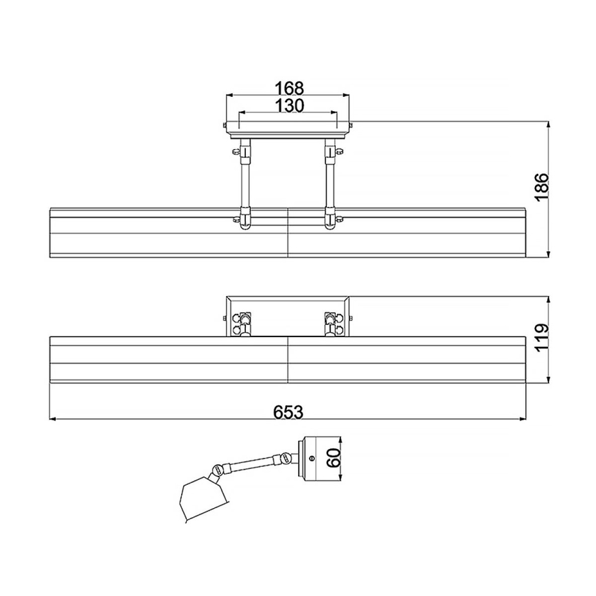 Elstead - Bilderleuchte CHAWTON 4xE14/40W/230V schwarz