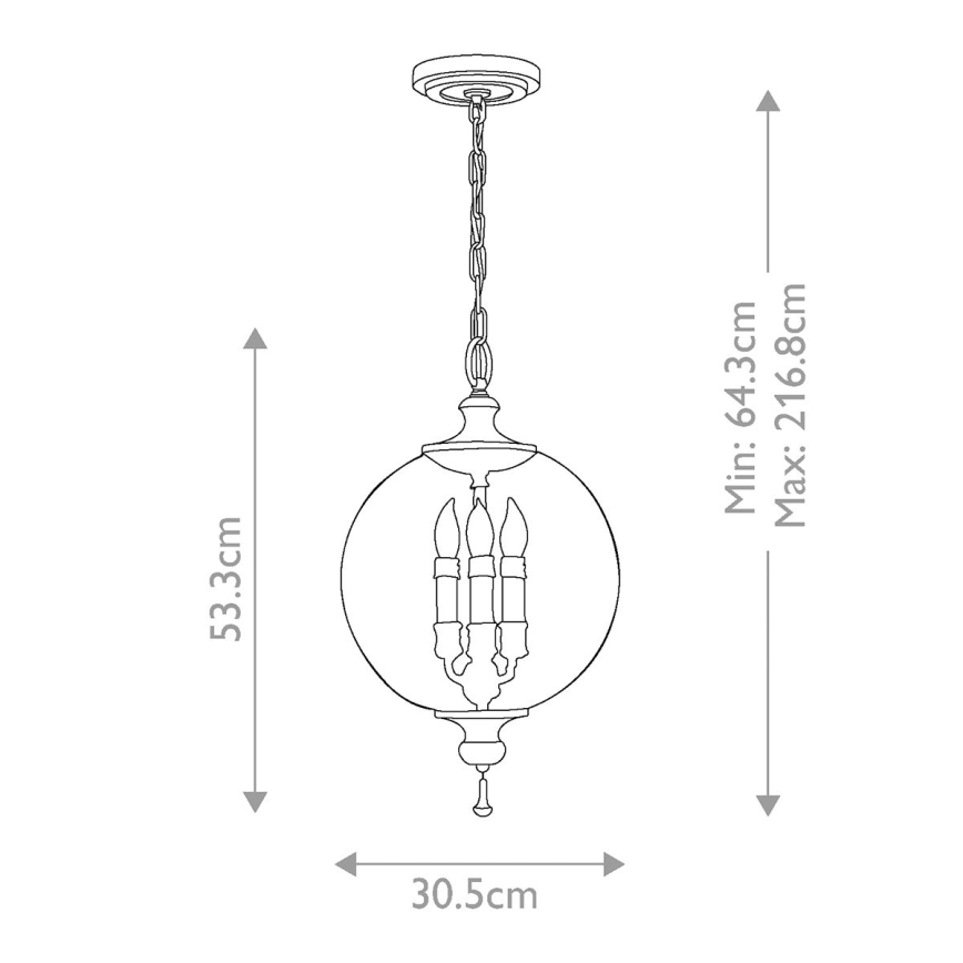 Elstead FE-ARGENTO-P - Ketten-Kronleuchter ARGENTO 3xE14/60W/230V