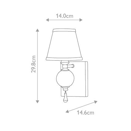 Elstead FE-ARGENTO1 - Wandleuchte ARGENTO 1xE14/60W/230V