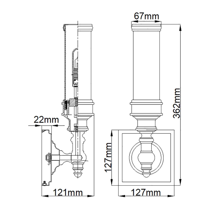 Elstead FE-PAYN-OR1-BATH - LED Badezimmerwandleuchte PAYNE 1xG9/3W/230V IP44
