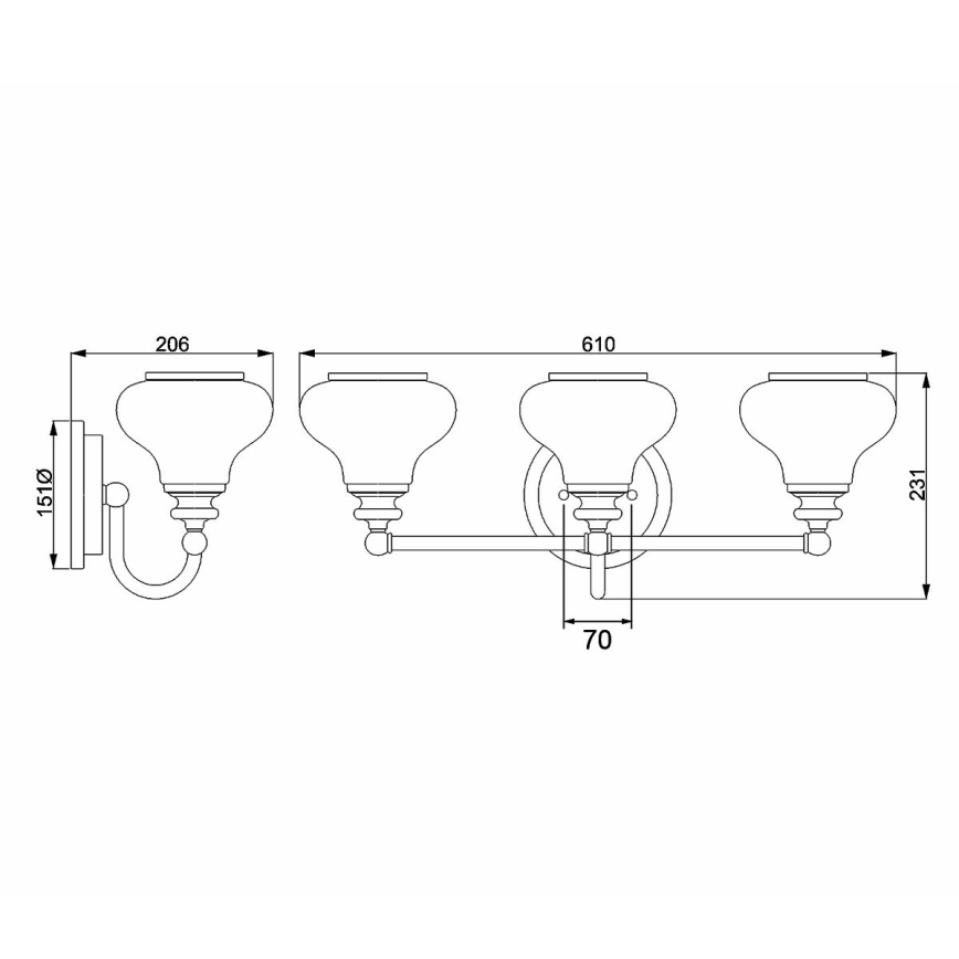 Elstead - LED-Wandleuchte für Badezimmer AINSLEY 3xG9/3W/230V IP44
