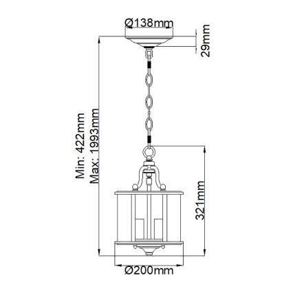 Elstead HK-GENTRY-P-S-PW - Ketten-Kronleuchter GENTRY 3xE14/60W/230V