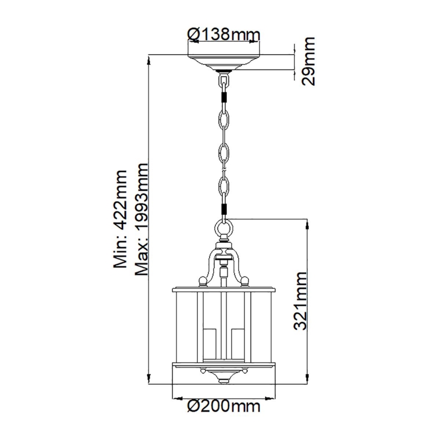 Elstead HK-GENTRY-P-S-PW - Ketten-Kronleuchter GENTRY 3xE14/60W/230V