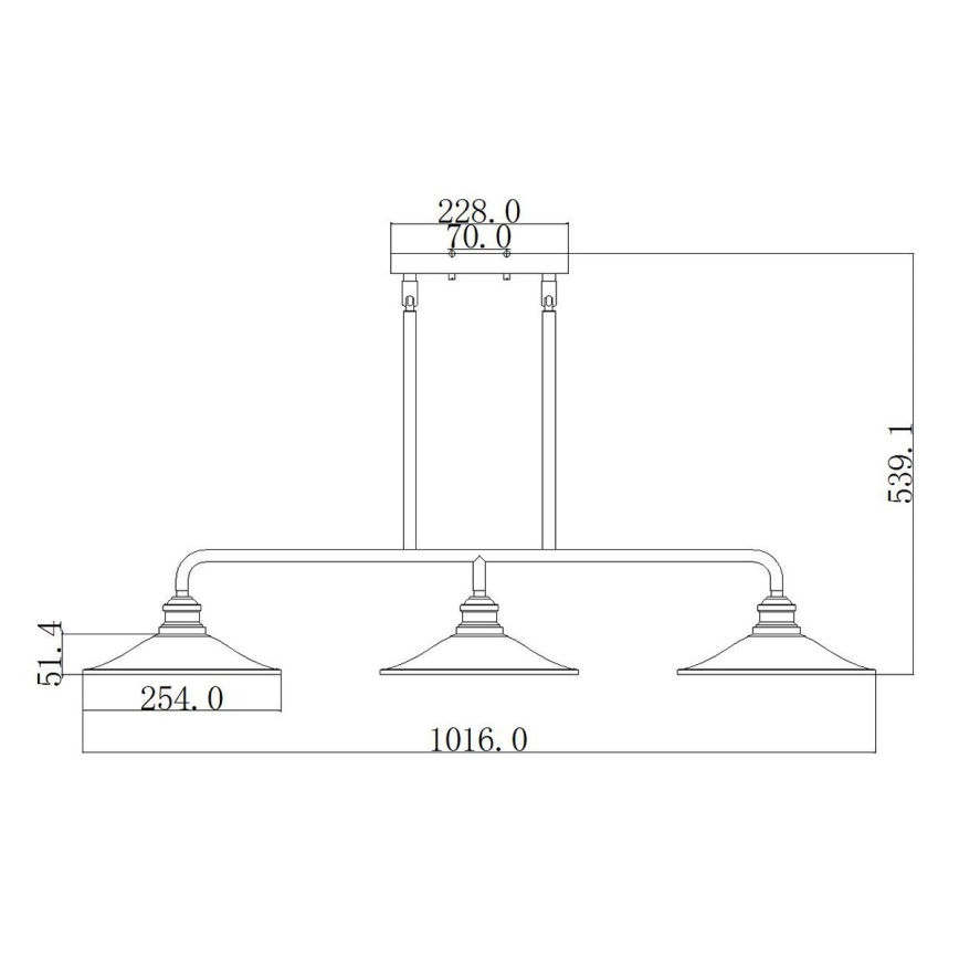 Elstead HK-RIGBY-ISLE-KZ - Kronleuchter on a pole RIGBY 3xE27/60W/230V
