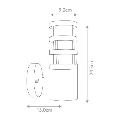 Elstead - Außenwandleuchte HORNBAEK 1xE27/60W/230V IP44 schwarz