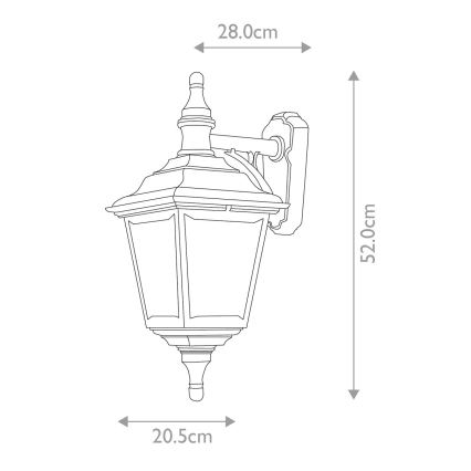 Elstead KERRY-WALL - Auβen-Wandleuchte KERRY 1xE27/100W/230V IP44