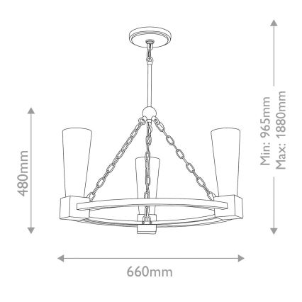 Elstead - Pendelleuchte mit Stange KRISTY 3xE27/40W/230V kupferfarben