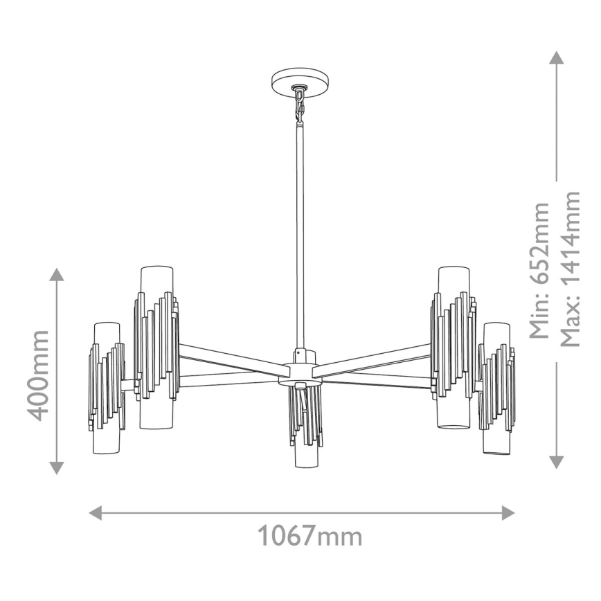 Elstead - Deckenleuchte an Stange MARVELE 10xE14/40W/230V goldfarben