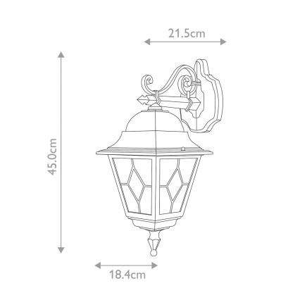 Elstead NR2-BLK - Außenwandleuchte NORFOLK 1xE27/100W/230V IP43