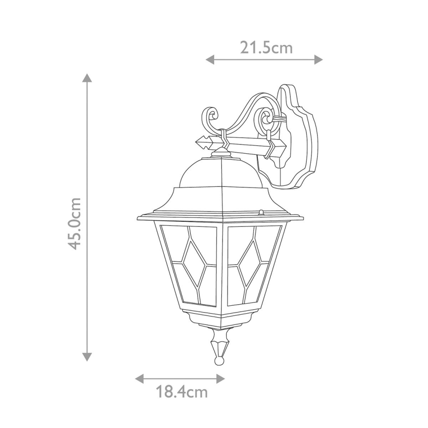 Elstead NR2-BLK - Außenwandleuchte NORFOLK 1xE27/100W/230V IP43