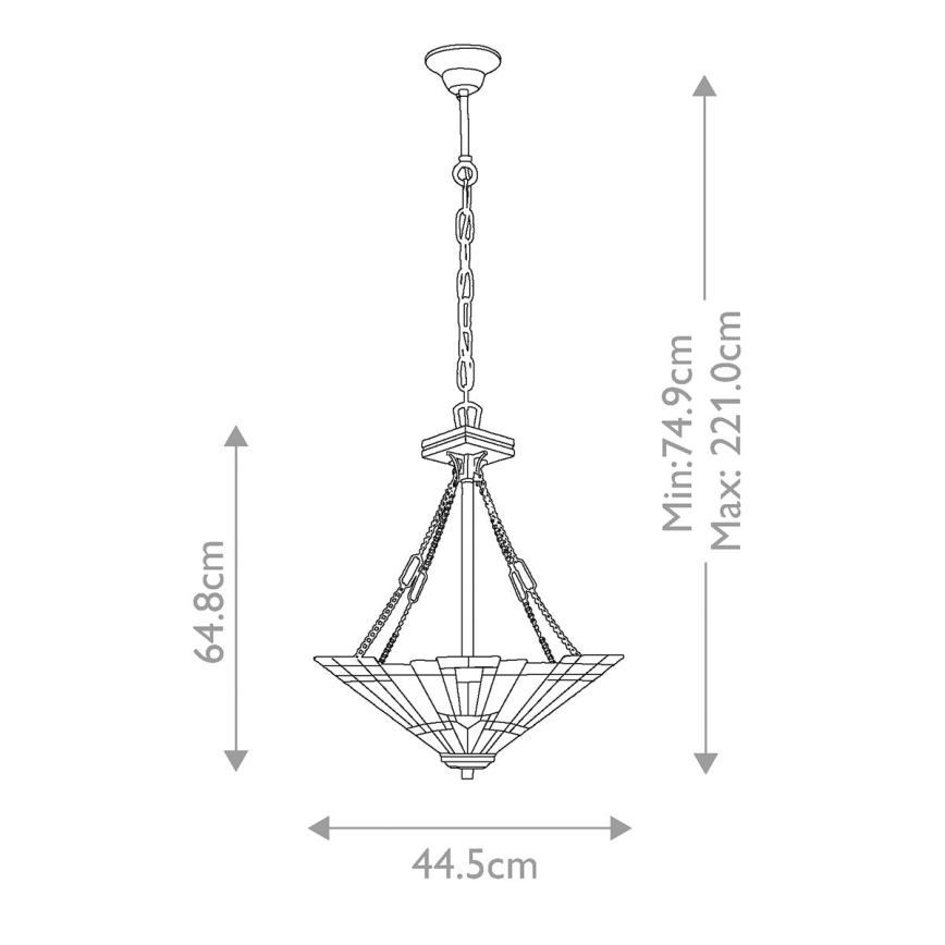 Elstead QZ-INGLENOOK-P-B - Ketten-Kronleuchter INGLENOOK 3xE27/100W/230V
