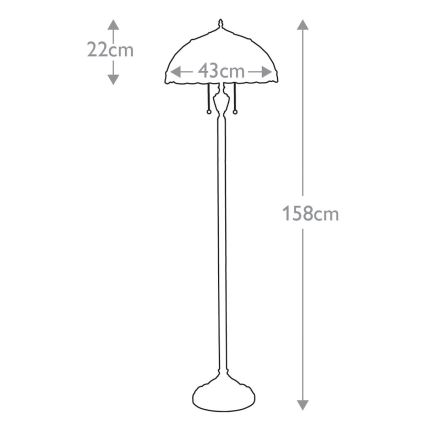 Elstead QZ-LARISSA-FL - Stehlampe LARISSA 2xE27/100W/230V