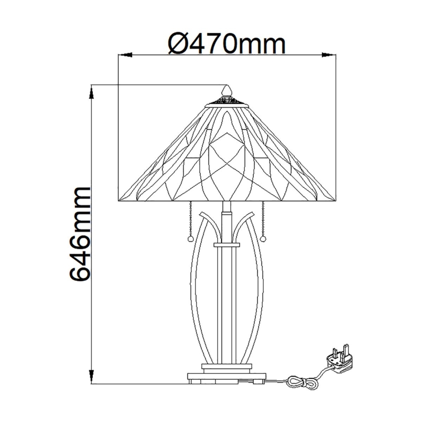 Elstead - Tischlampe Tiffany VICTORY 2xE27/60W/230V