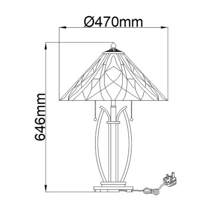 Elstead - Tischlampe Tiffany VICTORY 2xE27/60W/230V