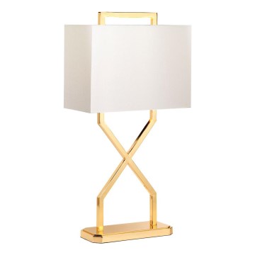 Elstead - Tischleuchte CROSS 1xE27/60W/230V golden/weiß