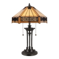 Elstead - Tischleuchte INDUS 2xE27/60W/230V bernsteinfarbenes Glas