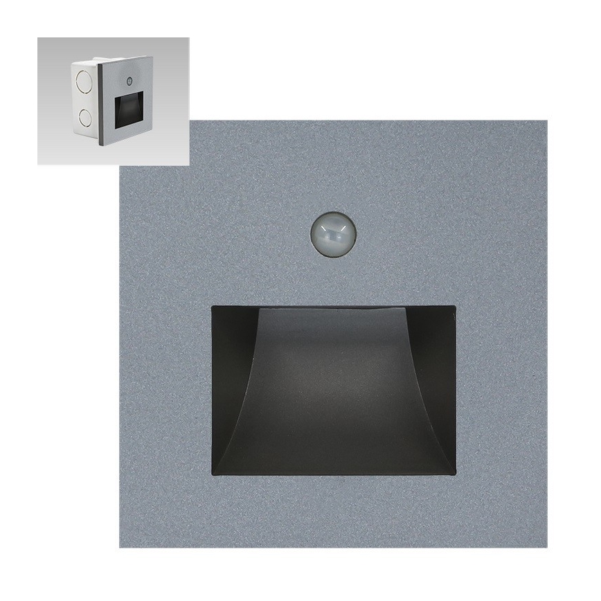 Emithor 70416 – LED-Treppenlicht mit Sensor SUNNY LED/1W/230V 4000K grau