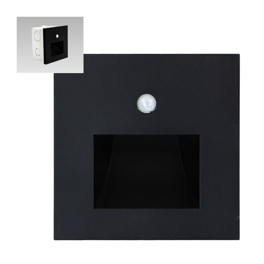 Emithor 70418 – LED-Treppenleuchte mit Sensor SUNNY LED/1W/230V 4000K schwarz