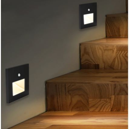 Emithor 70418 - LED Treppenleuchte mit Sensor SUNNY LED/1W/230V 4000K schwarz