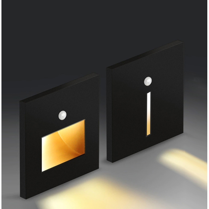 Emithor 70418 - LED Treppenleuchte mit Sensor SUNNY LED/1W/230V 4000K schwarz