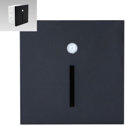 Emithor 70430 - LED Treppenleuchte mit Sensor LINE LED/1W/230V schwarz