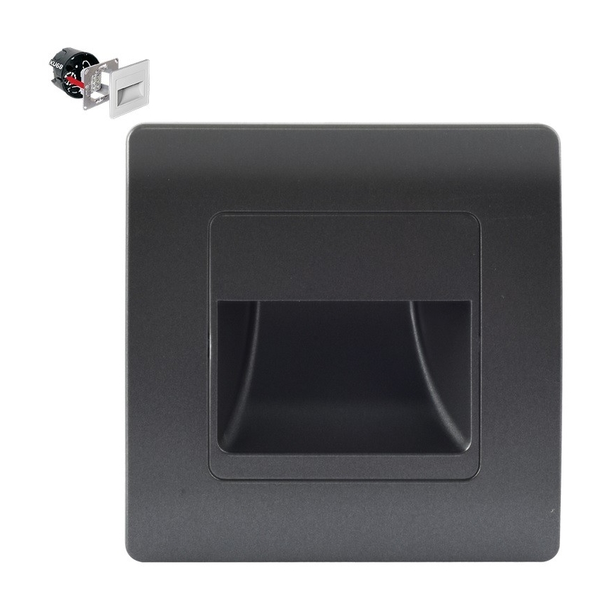 Emithor 70438 - LED Treppenleuchte STEP LIGHT LED/1W/230V 4000K schwarz