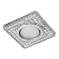 Emithor 71096 - LED Einbauleuchte ELEGANT GLASS FIX 1xGU10/50W + LED/3W STRIPE