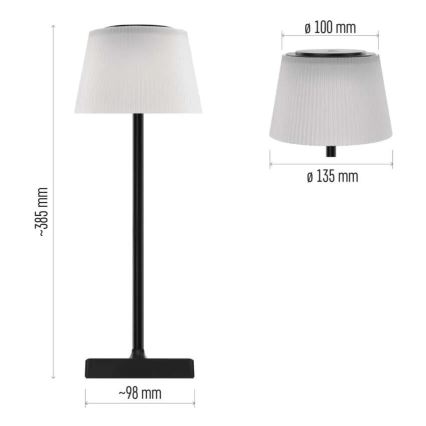 Dimmbare wiederaufladbare LED-Leuchte KATIE LED/4W/10V 1800mAh IP44 CRI 90 schwarz