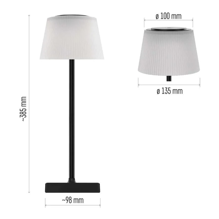 Dimmbare wiederaufladbare LED-Leuchte KATIE LED/4W/10V 1800mAh IP44 CRI 90 schwarz