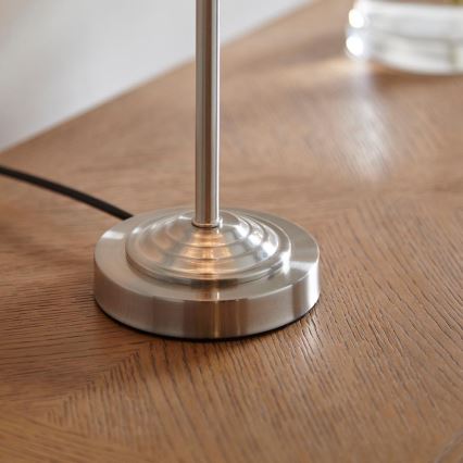 Endon 100646 - Tischlampe HIGHCLERE 1xE14/7W/230V beige/mattchrom Durchmesser 25 cm