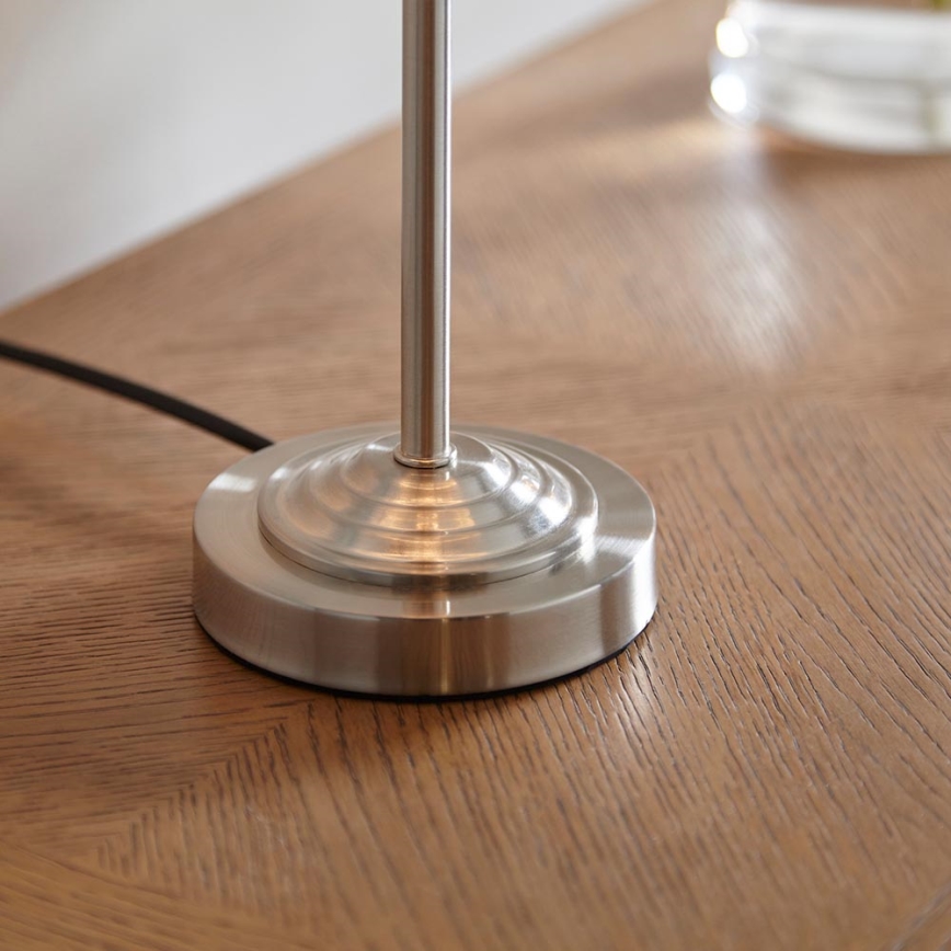 Endon 100646 - Tischlampe HIGHCLERE 1xE14/7W/230V beige/mattchrom Durchmesser 25 cm