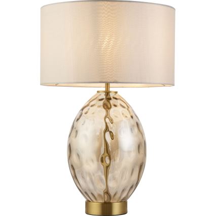 Endon 101150 - Dimmbare Tischlampe ERIN 1xE27/10W/230V Weiß/Messing/rauchiges Beige