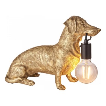 Endon 101187 - Tischleuchte DACHSHUND 1xE27/10W/230V golden