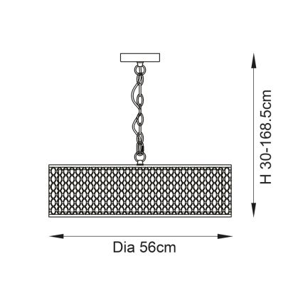 Endon 101569 - Kronleuchter an Kette CORDERO 3xE27/10W/230V goldfarben
