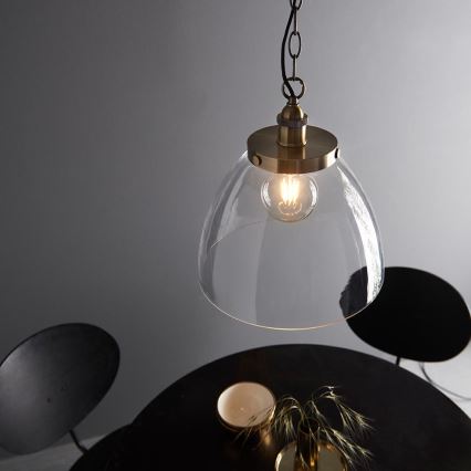 Endon 102926 - Hängeleuchte an Kette HANSEN 1xE27/10W/230V Messing