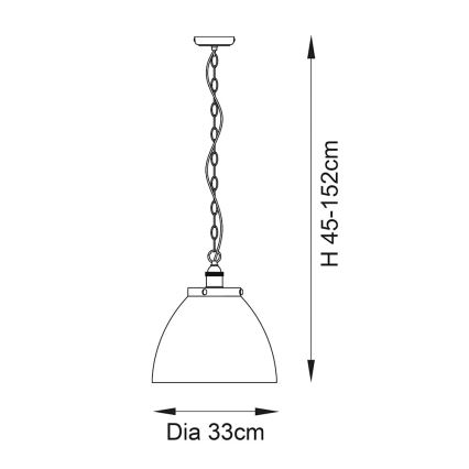 Endon 102926 - Hängeleuchte an Kette HANSEN 1xE27/10W/230V Messing